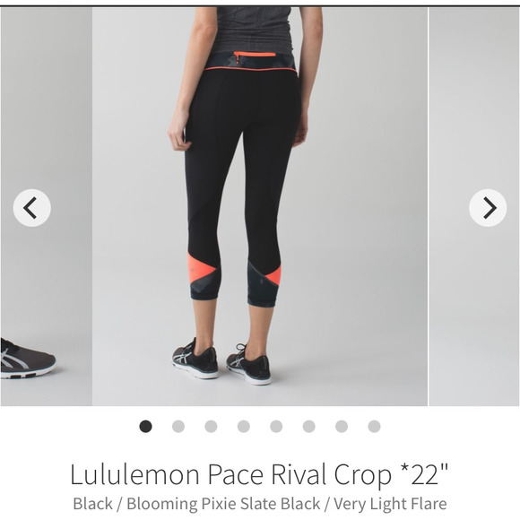 lululemon athletica Pants - Lululemon Athletica Pace Rival Crop *22" Womens Crop Leggings Black Color 12